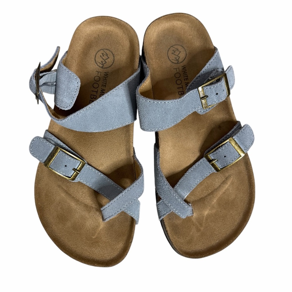 NEW White Mountain Gracie‎ Slide Light Blue Suede